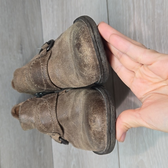 Born Women Ankle Leather Heels Boots shoes sz 8 - Picture 4 of 10